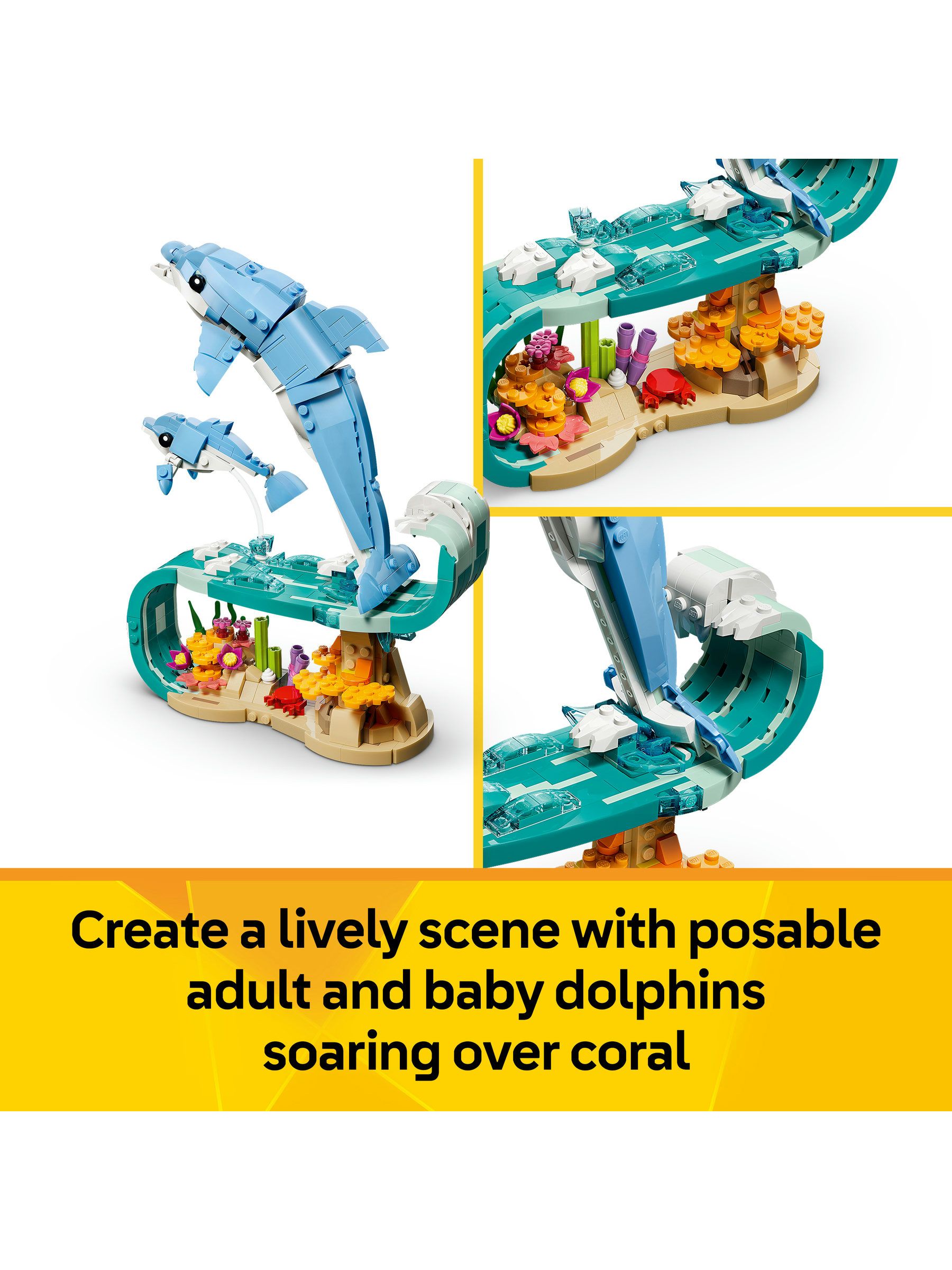Cumpără LEGO Creator 3in1 Sea Animals Beautiful Dolphins Toy 31385