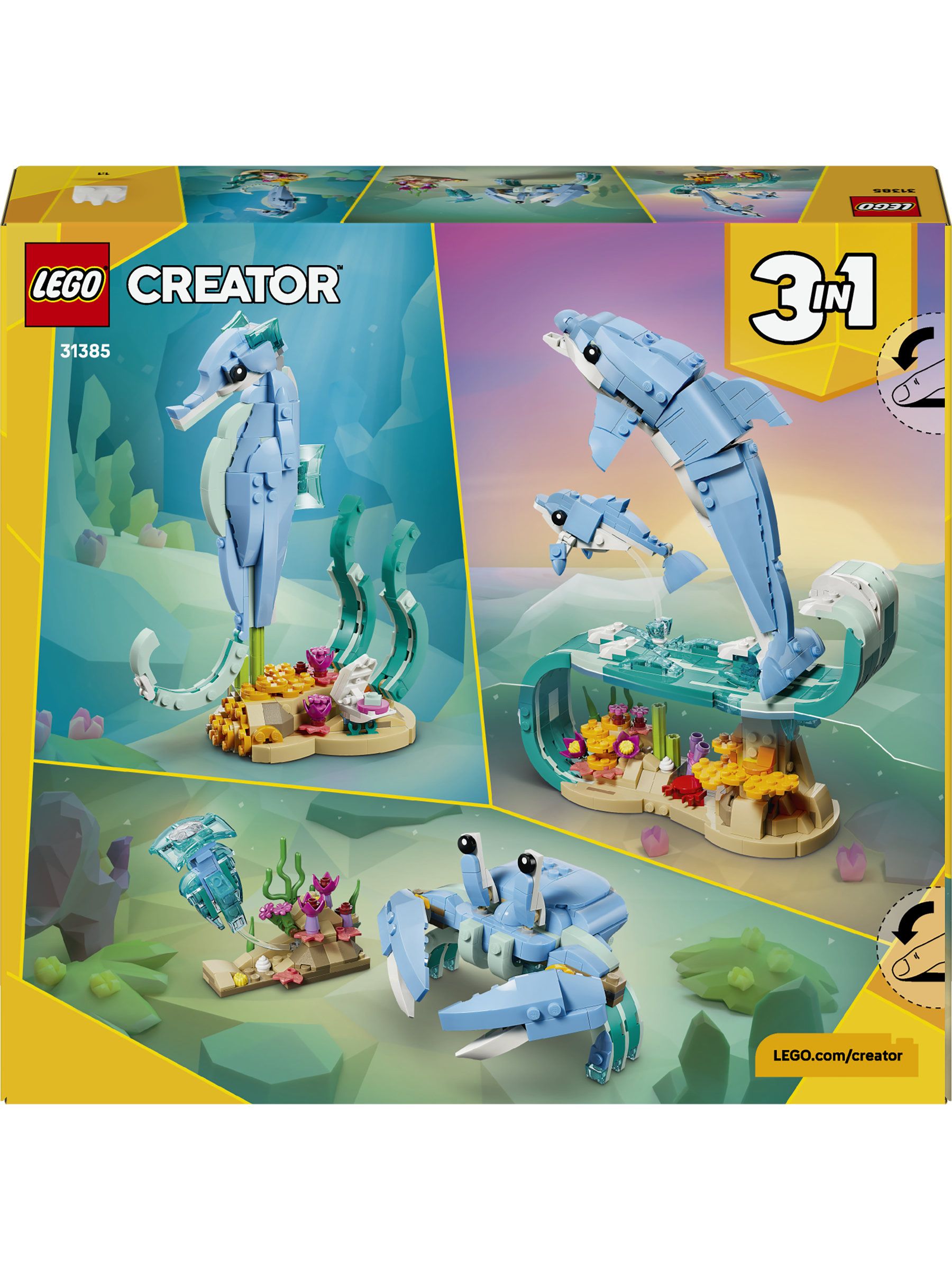 Cumpără LEGO Creator 3in1 Sea Animals Beautiful Dolphins Toy 31385