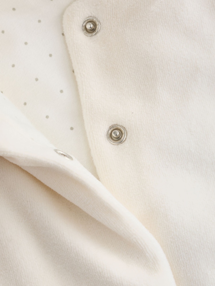 Fire Placket Buy Ecru Velour Popper Through Baby Jacket (0mths-3yrs) from Next Israel