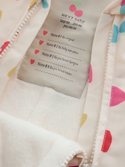 Multi Coloured Heart All Over Printed Hooded Baby All-In-One (0mths-2yrs) - Image 5 of 7