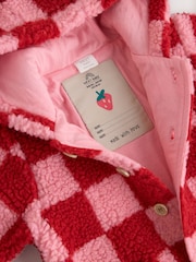 Pink and Red Checkerboard Borg Hooded Baby All-In-One (0mths-2yrs) - Image 10 of 12