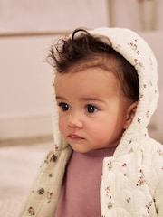 Ecru Floral Crinkle Popper Through Baby Jacket (0mths-2yrs) - Image 3 of 10