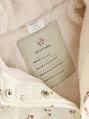 Ecru Floral Crinkle Popper Through Baby Jacket (0mths-2yrs) - Image 9 of 10