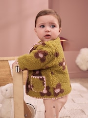 Citrine Floral Borg Button Through - Baby Jacket (0mths-2yrs) - Larawan 2 ng 12