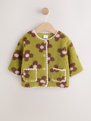 Citrine Floral Borg Button Through - Baby Jacket (0mths-2yrs) - Larawan 5 ng 12