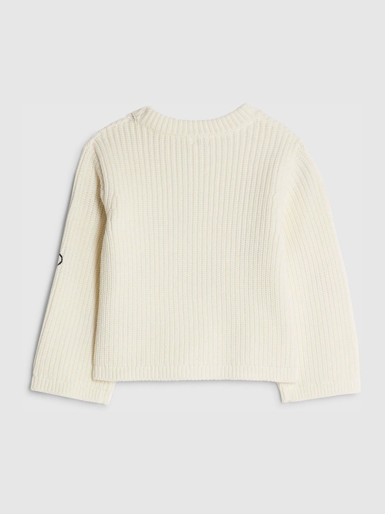 River Island Cream Ladybird Lips Knitted Jumper - Image 2 of 4