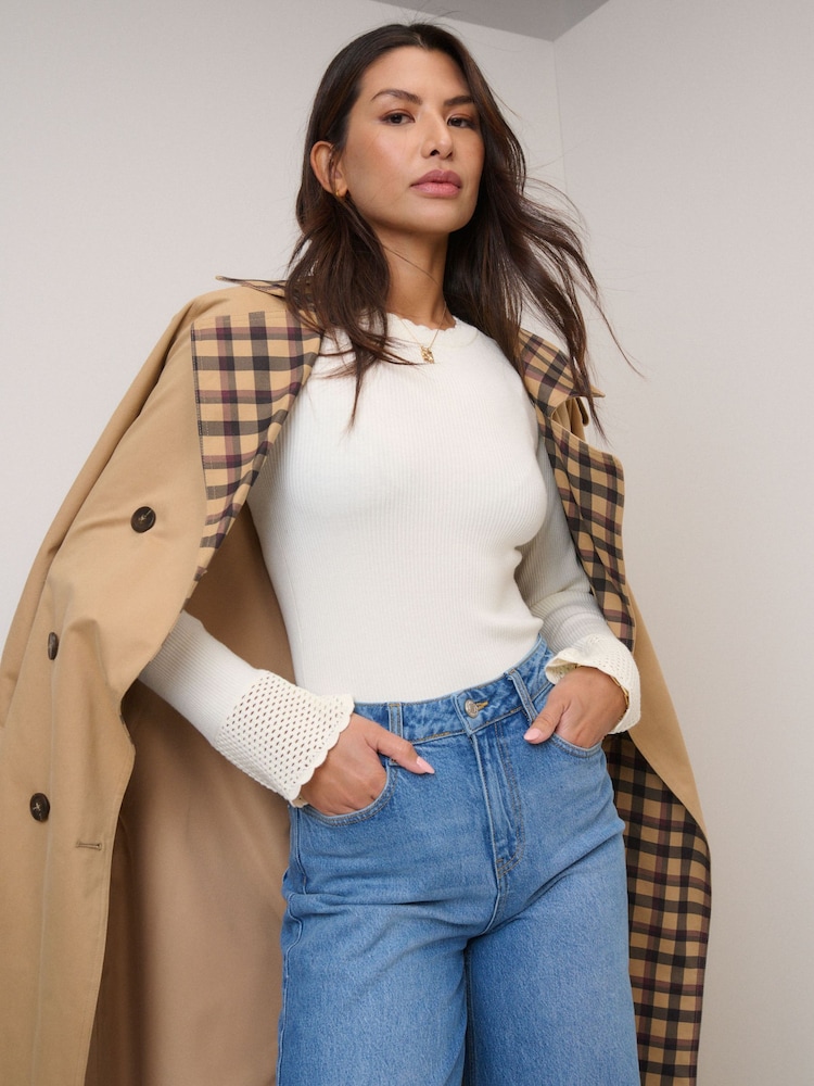 Nobodys Child White Crochet Cuff FG Top - Image 1 of 5