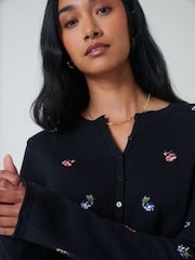 Nobodys Child Black Embroidered Ditsy Cardigan - Image 4 of 4