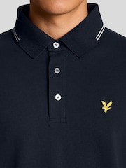 Lyle & Scott Blue Golf Polyblend Quarter Zip Jumper - Image 4 of 6