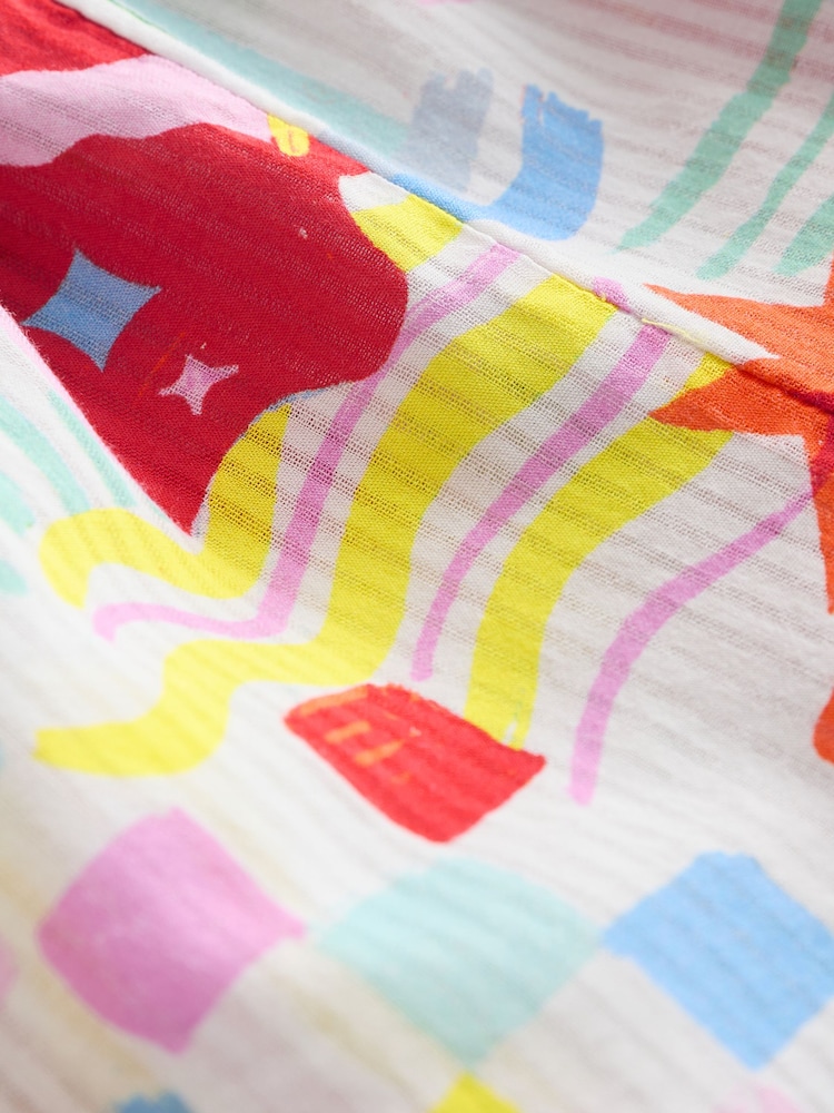 Eleanor Bowmer White/Blue Dreamer Print Cotton Balloon Beach Trousers - Image 2 of 3