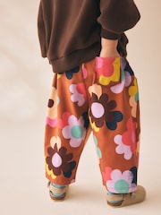 Brown Flower Barrel Leg Trousers (3mths-7yrs) - Image 3 of 8