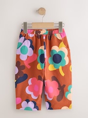 Brown Flower Barrel Leg Trousers (3mths-7yrs) - Image 5 of 8