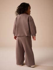Chocolate Brown Ribbed Wide Leg Trousers (3mths-7yrs) - Image 2 of 8