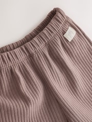 Chocolate Brown Ribbed Wide Leg Trousers (3mths-7yrs) - Image 7 of 8