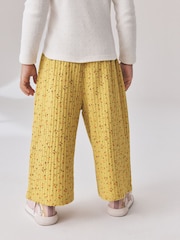 Green Ditsy Floral Textured Wide Leg Trousers (3mths-7yrs) - Image 3 of 8