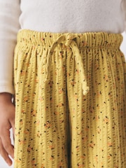 Green Ditsy Floral Textured Wide Leg Trousers (3mths-7yrs) - Image 4 of 8