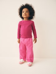 Pink Check Textured Wide Leg Trousers (3mths-7yrs) - Image 2 of 8