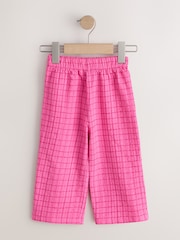 Pink Check Textured Wide Leg Trousers (3mths-7yrs) - Image 5 of 8