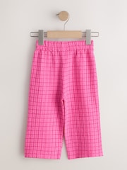 Pink Check Textured Wide Leg Trousers (3mths-7yrs) - Image 6 of 8
