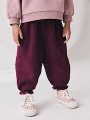 Purple Textured Bloomer Trousers (3mths-7yrs) - Image 1 of 8