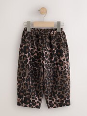 Brown Leopard Print Flower Barrel Leg Trousers (3mths-7yrs) - Image 1 of 4