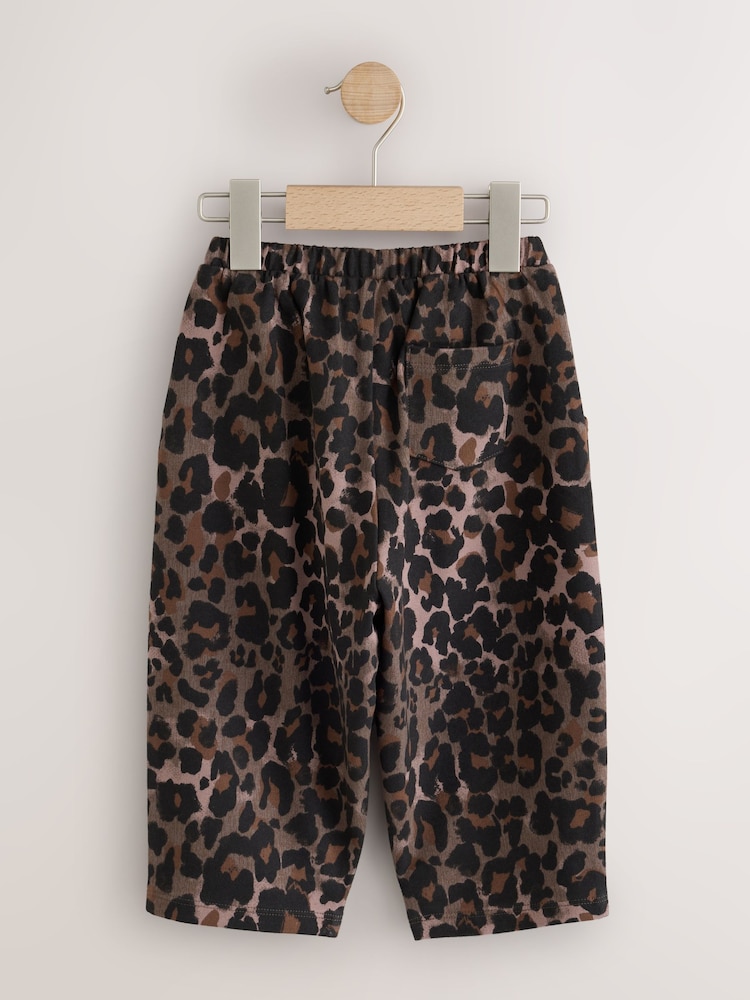 Brown Leopard Print Flower Barrel Leg Trousers (3mths-7yrs) - Image 2 of 4