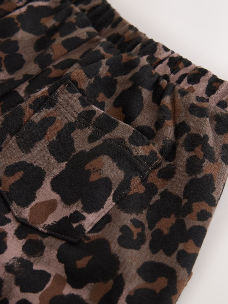 Brown Leopard Print Flower Barrel Leg Trousers (3mths-7yrs) - Image 4 of 4