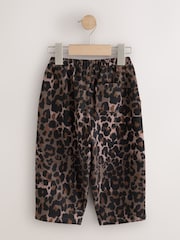 Brown Leopard Print Flower Barrel Leg Trousers (3mths-7yrs) - Image 6 of 8
