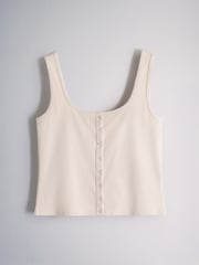 The Set 3 Pack Button Through Vests Khaki Green/Pink/Cream - Image 4 of 6