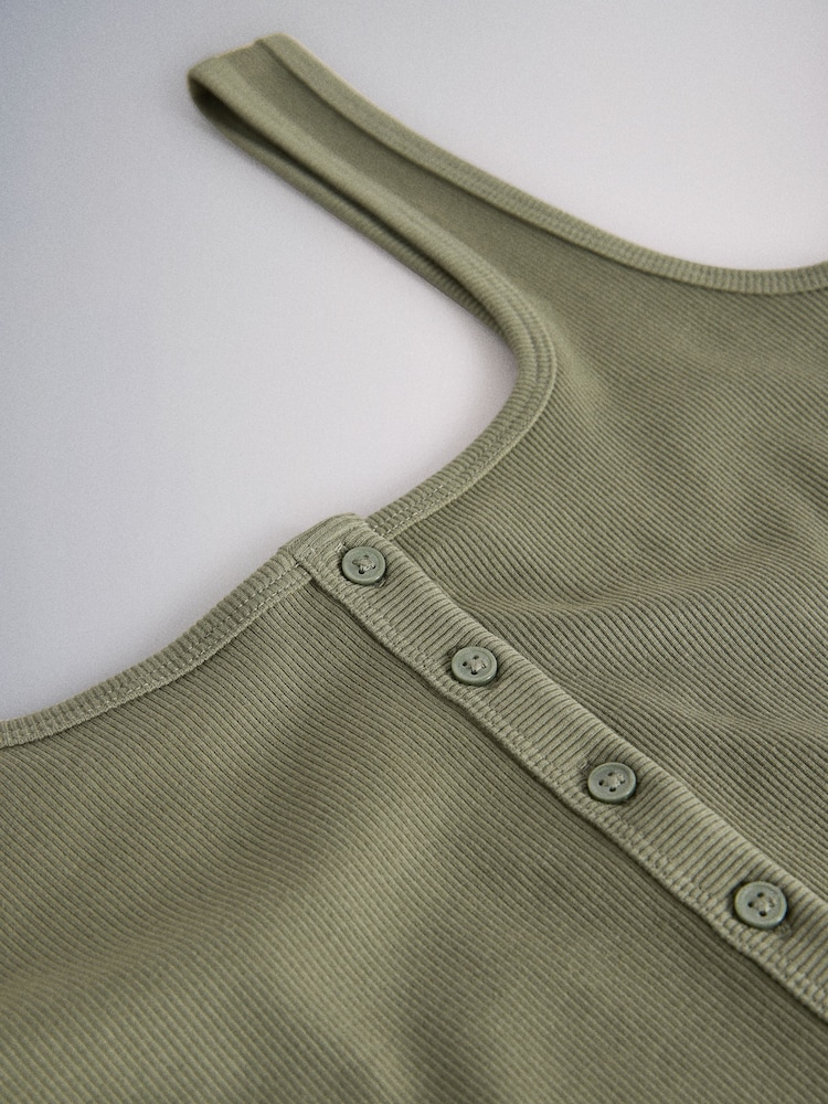 The Set 3 Pack Button Through Vests Khaki Green/Pink/Cream - Image 6 of 6