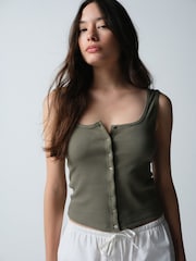 Vert kaki / rose /Cream - The Set 3 gilets boutonnés - Image 7 de 13