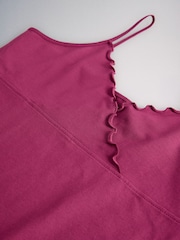 The Set 3 Pack Frill Crossover Camis Light Pink/Pale Pink - Image 9 of 9