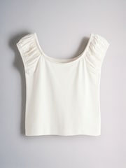 The Set 3 Pack Ruched Shoulder T-Shirts Navy Blue/Light Blue/White - Image 4 of 6