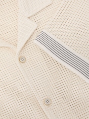 Reiss Off White Aliso Cotton-Blend Tape-Trim Crochet Shirt - Image 7 of 7
