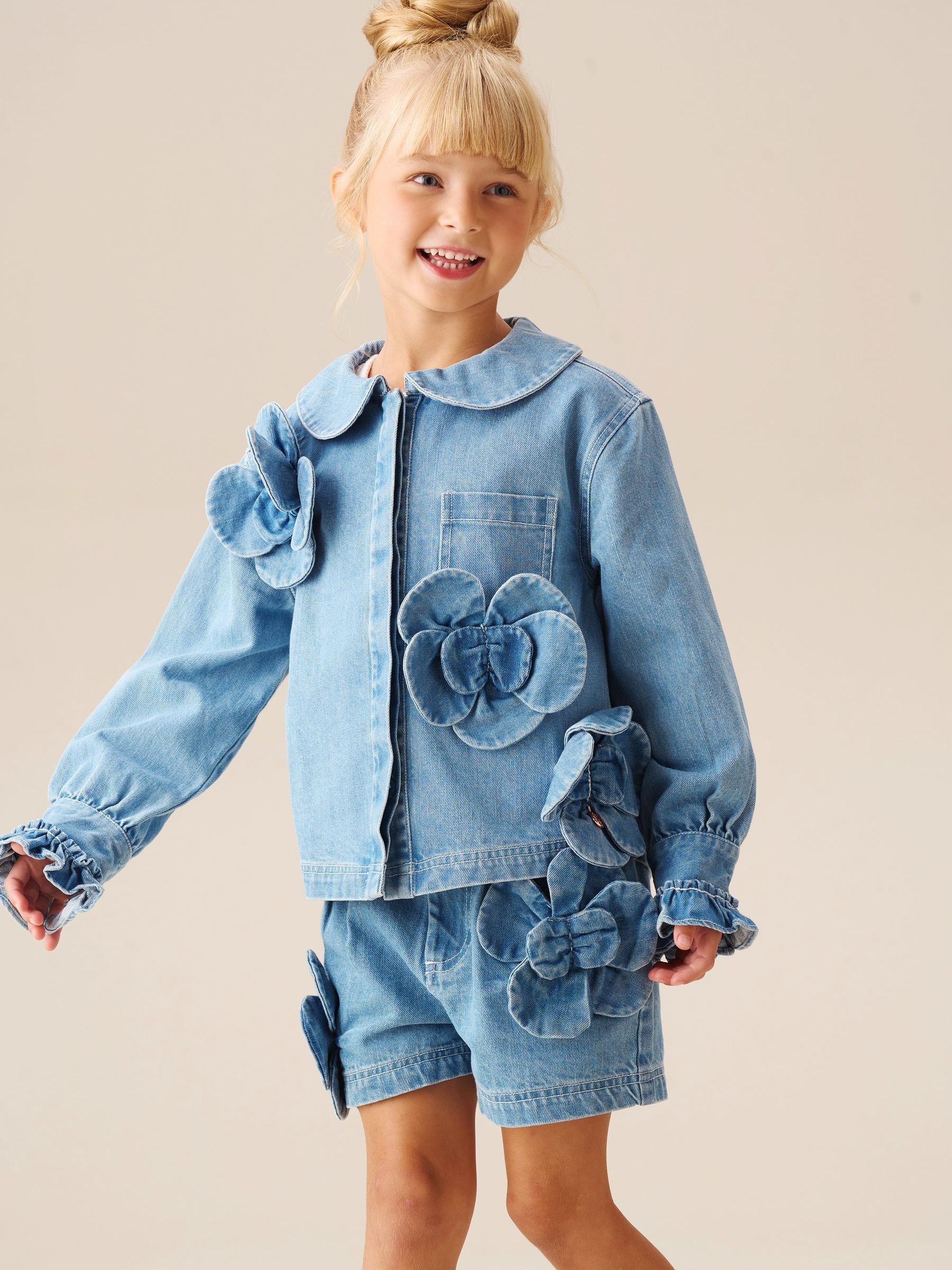 Buy Angel & Rocket Blue Eden 3D Flower Denim Shirt from Next USA