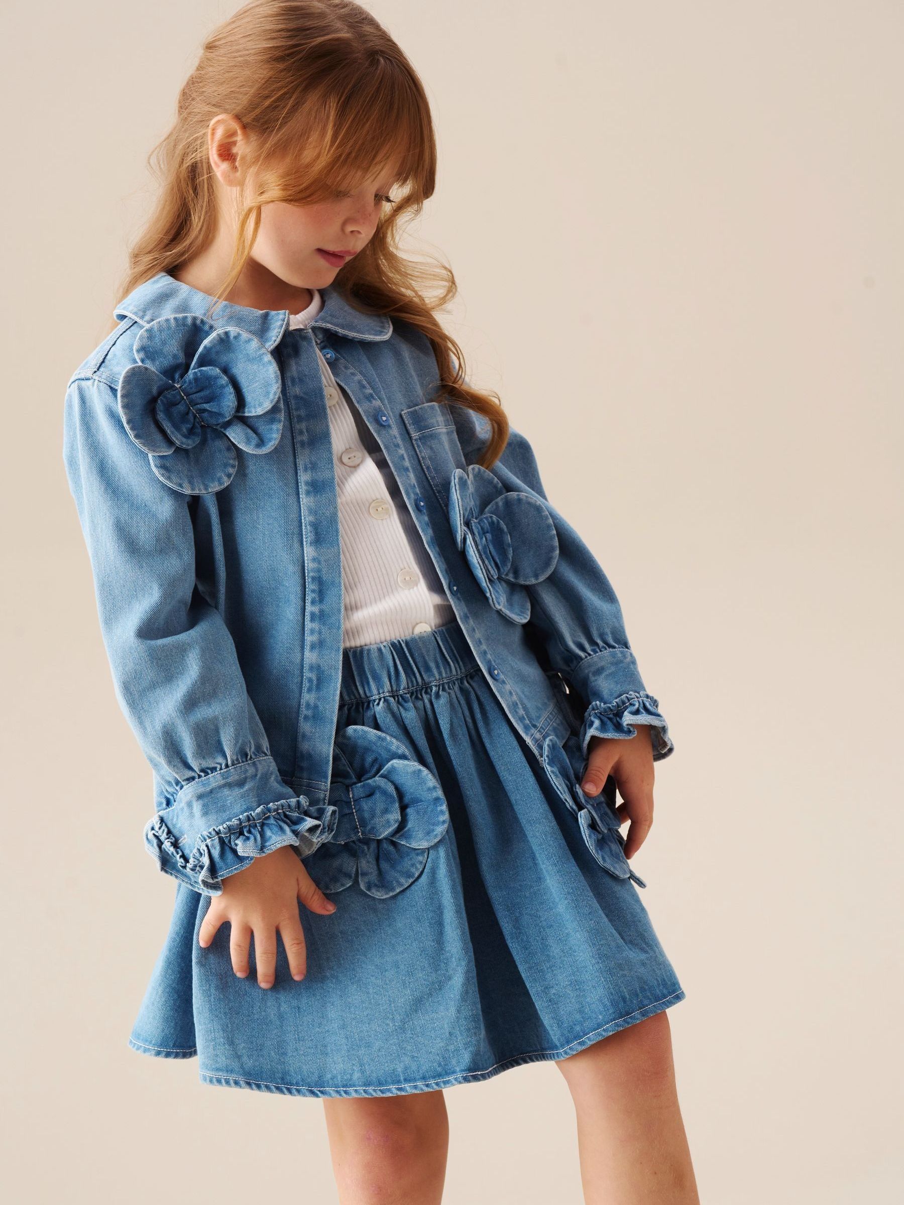 Buy Angel & Rocket Blue Eden 3D Flower Denim Shirt from Next USA