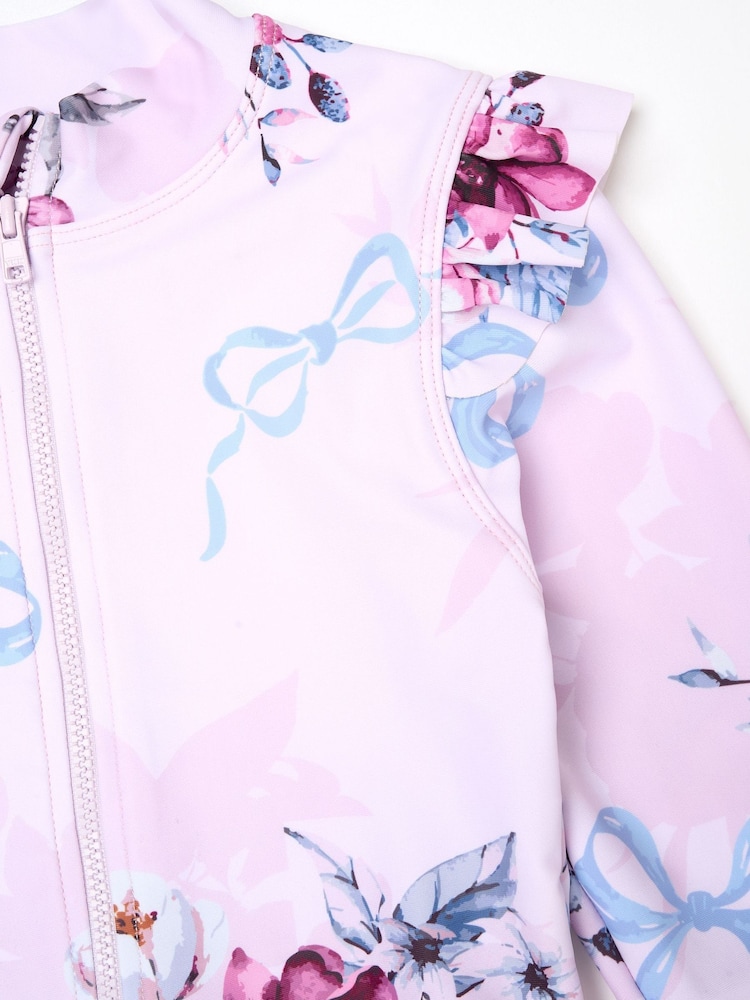 Angel & Rocket Pink Pearl Floral Sunsafe Long Sleeve Swimsuit - Image 5 of 5