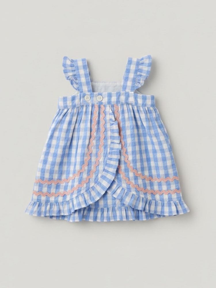 Angel & Rocket Alora Gingham Ric Rac Bloomer Dress - صورة 2 من 2 Angel & Rocket Alora Gingham Ric Rac Bloomer Dress - صورة 2 من 2