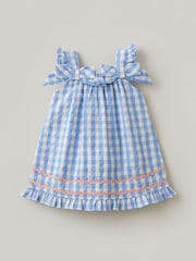 فستان مربعات مُزيّن بشريط متعرج موديل Alora من Angel & Rocket - صورة 5 من 6