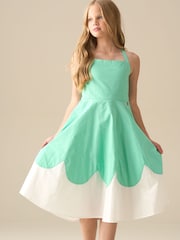 Angel & Rocket Green Allegra Pink Scallop Swing Dress - Image 1 of 6