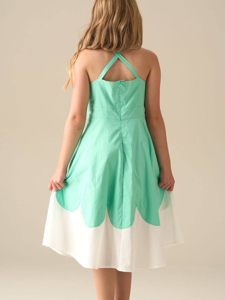 Angel & Rocket Green Allegra Pink Scallop Swing Dress - Image 2 of 6 Angel & Rocket Green Allegra Pink Scallop Swing Dress - Image 2 of 6
