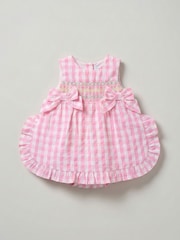 Angel & Rocket Pink Percy Gingham Frill And Bloomer Dress - Image 1 of 3
