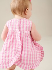 Angel & Rocket Pink Percy Gingham Frill And Bloomer Dress - Image 4 of 8