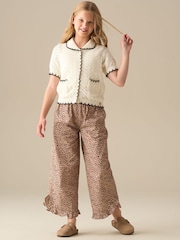 Angel & Rocket White Penny Frill Detail Short Sleeve Cardigan - Image 4 of 7