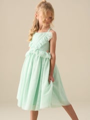 Angel & Rocket Green Liliah Mesh Frill Dress - Image 4 of 8