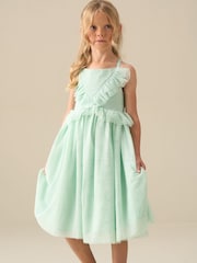 Angel & Rocket Green Liliah Mesh Frill Dress - Image 5 of 8
