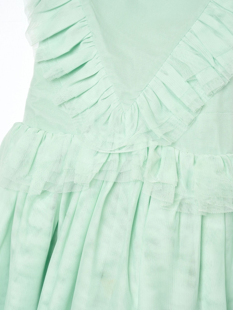 Angel & Rocket Green Liliah Mesh Frill Dress - Image 8 of 8 Angel & Rocket Green Liliah Mesh Frill Dress - Image 8 of 8