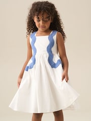 Angel & Rocket White Avery Ric Rac Panelled Dress - Image 3 of 8