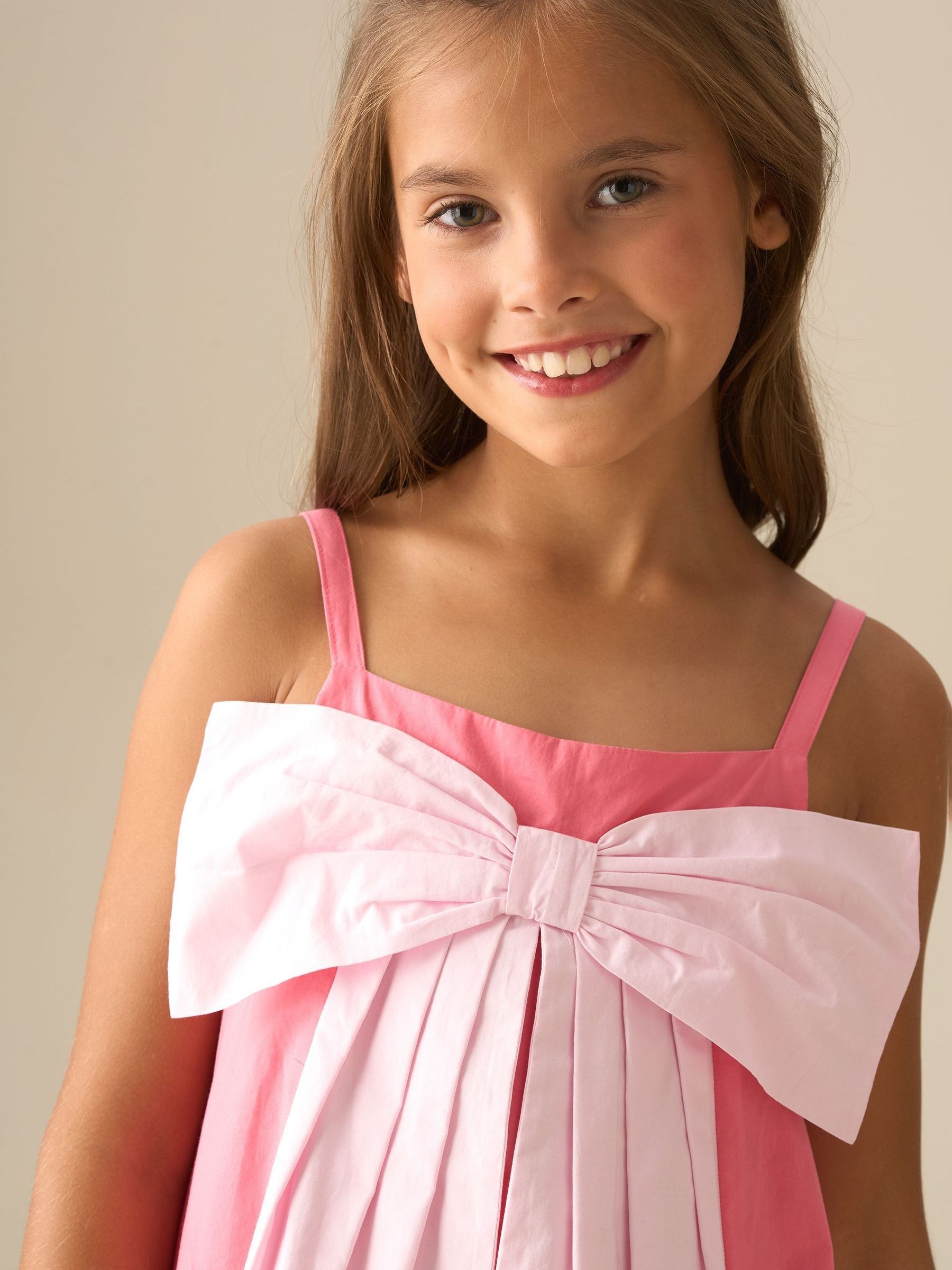 パネルポーチ　ぴんくリボンdress女の子 E Buy Angel & Rocket Pink Libby Bow Pleat Dress from Next USA