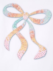 Angel & Rocket White Elodie Sequin Bow Puff Sleeve Blouse - Image 6 of 6